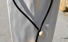 collier noyau de TAGUA vieux rose non réglable