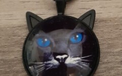 COLLIERS CABOCHON - BLACK CAT EYES & EARS