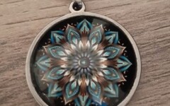 COLLIERS CABOCHON - MANDALA BLEU/MARRON